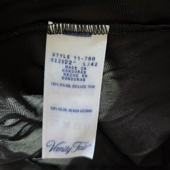 Vanity Fair Vintage Black Nylon And Lace Half Slip Size L 42‎ Side Slit Lingerie - Picture 4 of 7